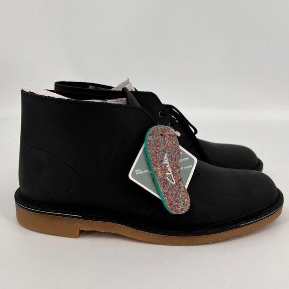 Clarks Bushacre 3 Chukka Boots Size 8.5M Black Leather Lace-Up Casual Shoes main image 8